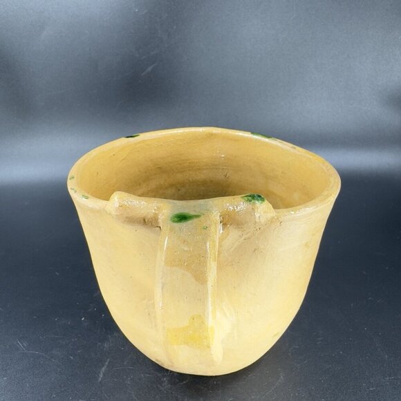 Vintage Stoneware Hand Made Pottery Pitcher Creamer Heart Shaped Green Spots VTG - Picture 13 of 15